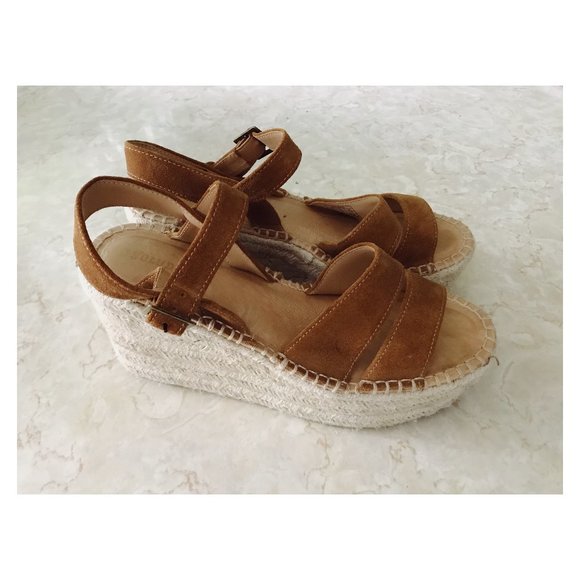 Soludos Como Suede Platform Espadrille Wedge Sandal Sz 7.5 - Picture 1 of 13